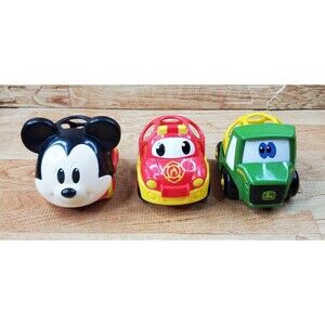 Oball Go Grippers Car Vehicles Lot of 3 John Deere Mickey Mouse
